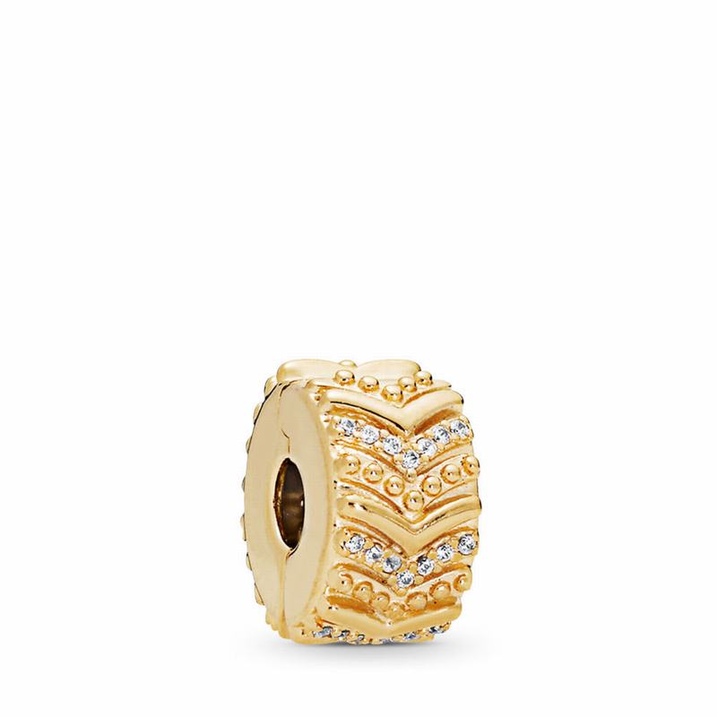 Pandora Shine™ Stylish Wish Clip Charm - 18ct Gold Plated/Cubic Zirconia - Canada | GX3135JR